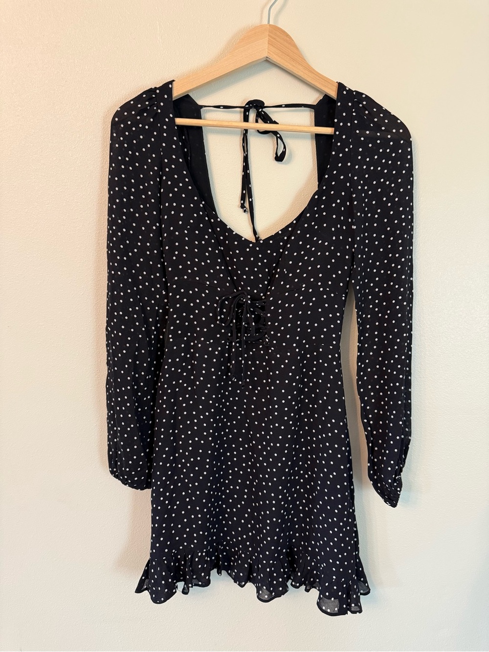 Reformation Bradshaw Mini Dress Selene Black White Polka Dot Size 2 - Picture 4 of 10